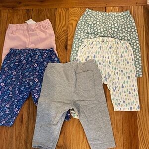 Uniqlo Baby Floral Navy Blue & Light Pink leggings capris
